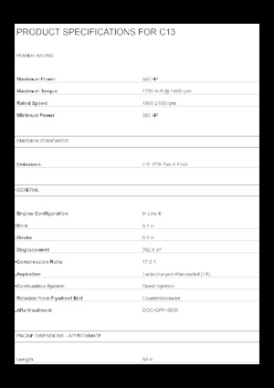 इंजन Caterpillar C13 Acert
