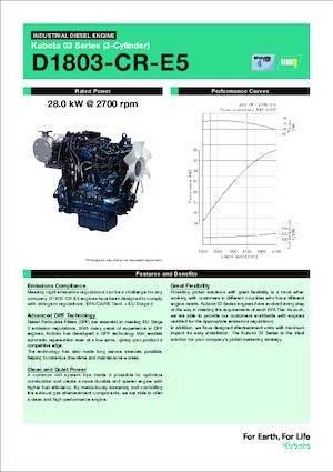इंजन Kubota D1803-CR-E5