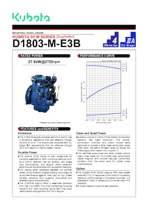इंजन Kubota D1803-M-DI-E2B