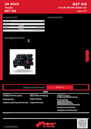 इंजन FPT Industrial N67 NG (210 kW)