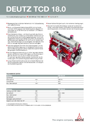 इंजन Deutz TCD 18.0 L6