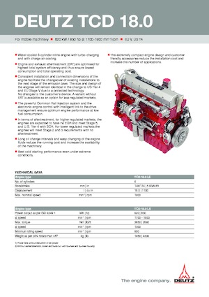 इंजन Deutz TCD 18.0 L6