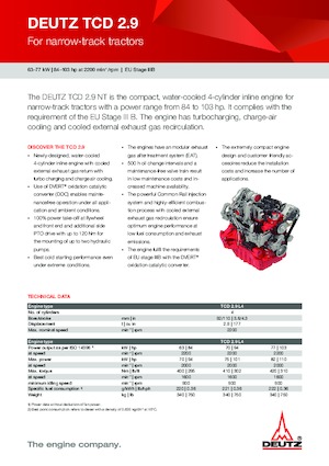 इंजन Deutz TCD 2.9 L4