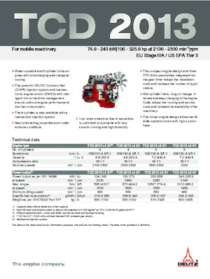 इंजन Deutz TCD 2013 L4 2V