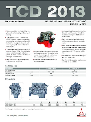 इंजन Deutz TCD 2013 L6 4V