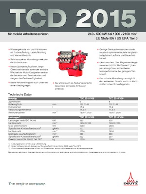 इंजन Deutz TCD 2015 V6