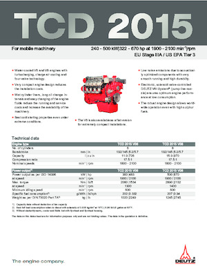 इंजन Deutz TCD 2015 V6