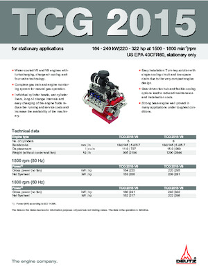 इंजन Deutz TCG 2015 V8
