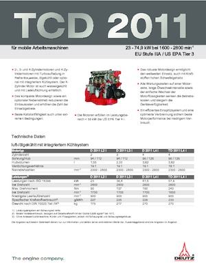 इंजन Deutz TD 2011 L4 W