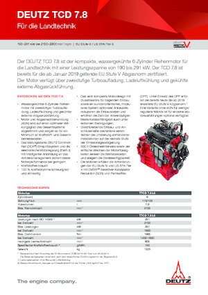 इंजन Deutz TTCD 7.8 L6