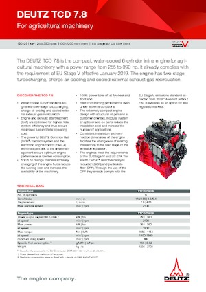 इंजन Deutz TTCD 7.8 L6