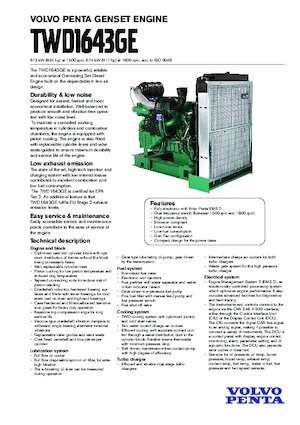 इंजन Volvo Penta TWD1643GE