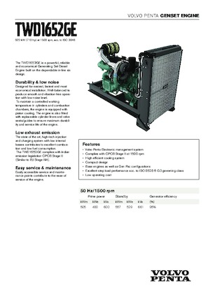 इंजन Volvo Penta TWD1652GE
