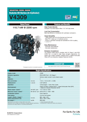 इंजन Kubota V4309