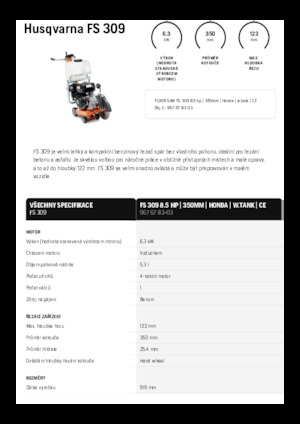 फ्लोर सॉ Husqvarna FS 309