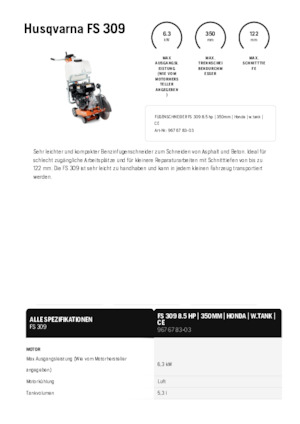 फ्लोर सॉ Husqvarna FS 309