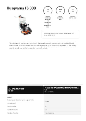फ्लोर सॉ Husqvarna FS 309