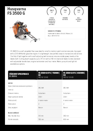फ्लोर सॉ Husqvarna FS 3500 G