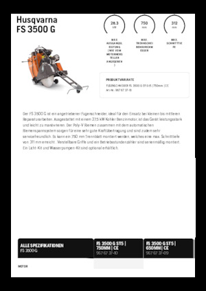 फ्लोर सॉ Husqvarna FS 3500 G