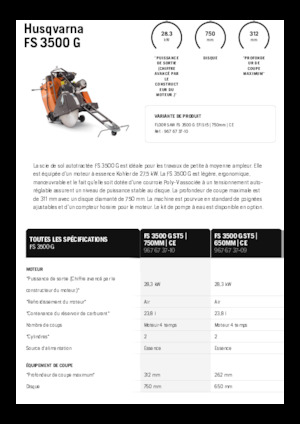 फ्लोर सॉ Husqvarna FS 3500 G