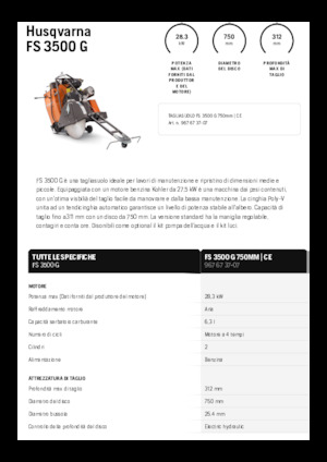फ्लोर सॉ Husqvarna FS 3500 G