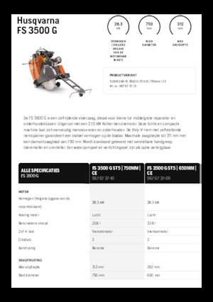 फ्लोर सॉ Husqvarna FS 3500 G