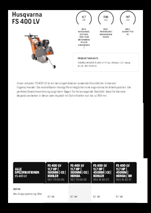 फ्लोर सॉ Husqvarna FS 400 LV