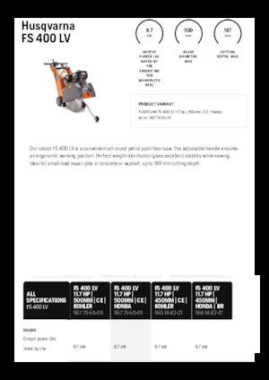 फ्लोर सॉ Husqvarna FS 400 LV