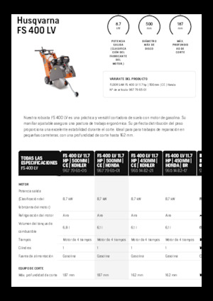 फ्लोर सॉ Husqvarna FS 400 LV