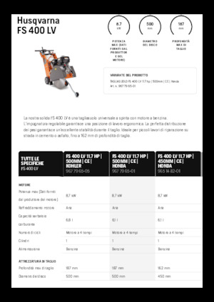 फ्लोर सॉ Husqvarna FS 400 LV