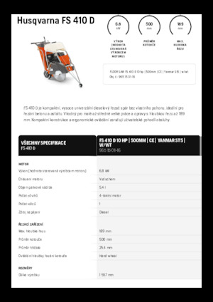 फ्लोर सॉ Husqvarna FS 410 D