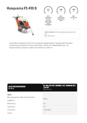 फ्लोर सॉ Husqvarna FS 410 D