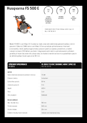 फ्लोर सॉ Husqvarna FS 500 E