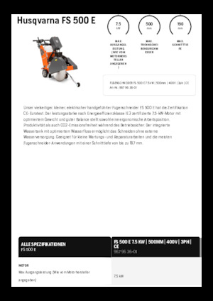 फ्लोर सॉ Husqvarna FS 500 E