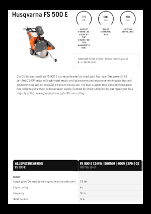 फ्लोर सॉ Husqvarna FS 500 E