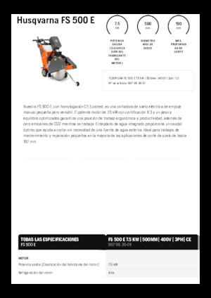 फ्लोर सॉ Husqvarna FS 500 E