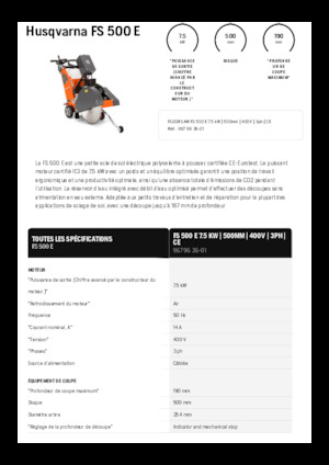 फ्लोर सॉ Husqvarna FS 500 E