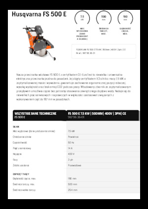 फ्लोर सॉ Husqvarna FS 500 E