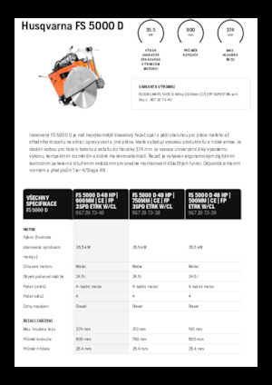 फ्लोर सॉ Husqvarna FS 5000 D
