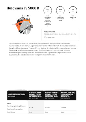 फ्लोर सॉ Husqvarna FS 5000 D