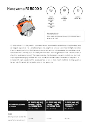 फ्लोर सॉ Husqvarna FS 5000 D