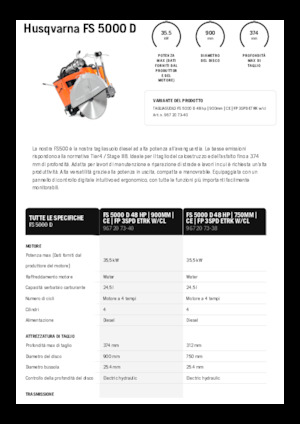 फ्लोर सॉ Husqvarna FS 5000 D