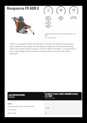 फ्लोर सॉ Husqvarna FS 600 E