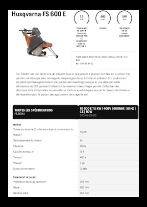 फ्लोर सॉ Husqvarna FS 600 E