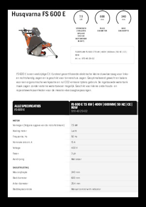 फ्लोर सॉ Husqvarna FS 600 E