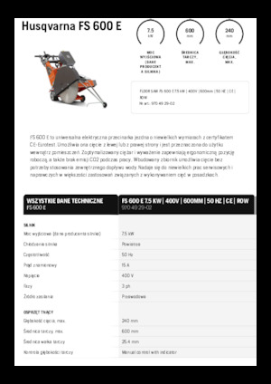 फ्लोर सॉ Husqvarna FS 600 E