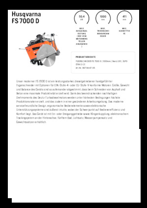 फ्लोर सॉ Husqvarna FS 7000 D