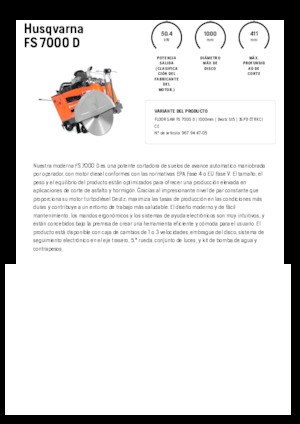 फ्लोर सॉ Husqvarna FS 7000 D