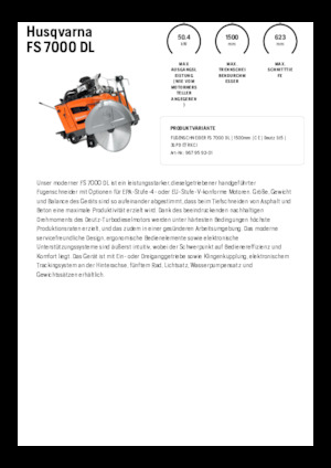 फ्लोर सॉ Husqvarna FS 7000 DL