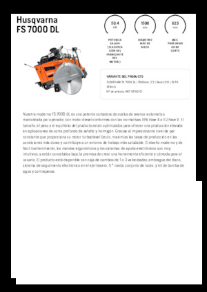 फ्लोर सॉ Husqvarna FS 7000 DL